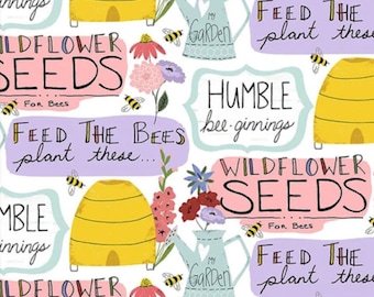 Feed the Bess -Garden Words- by 3 Wishes Fabric