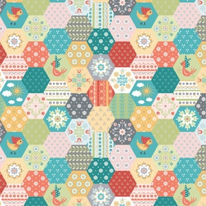 Chick-a-Doodle-Doo Multi Hexie Play CD21722 by Poppie Cotton