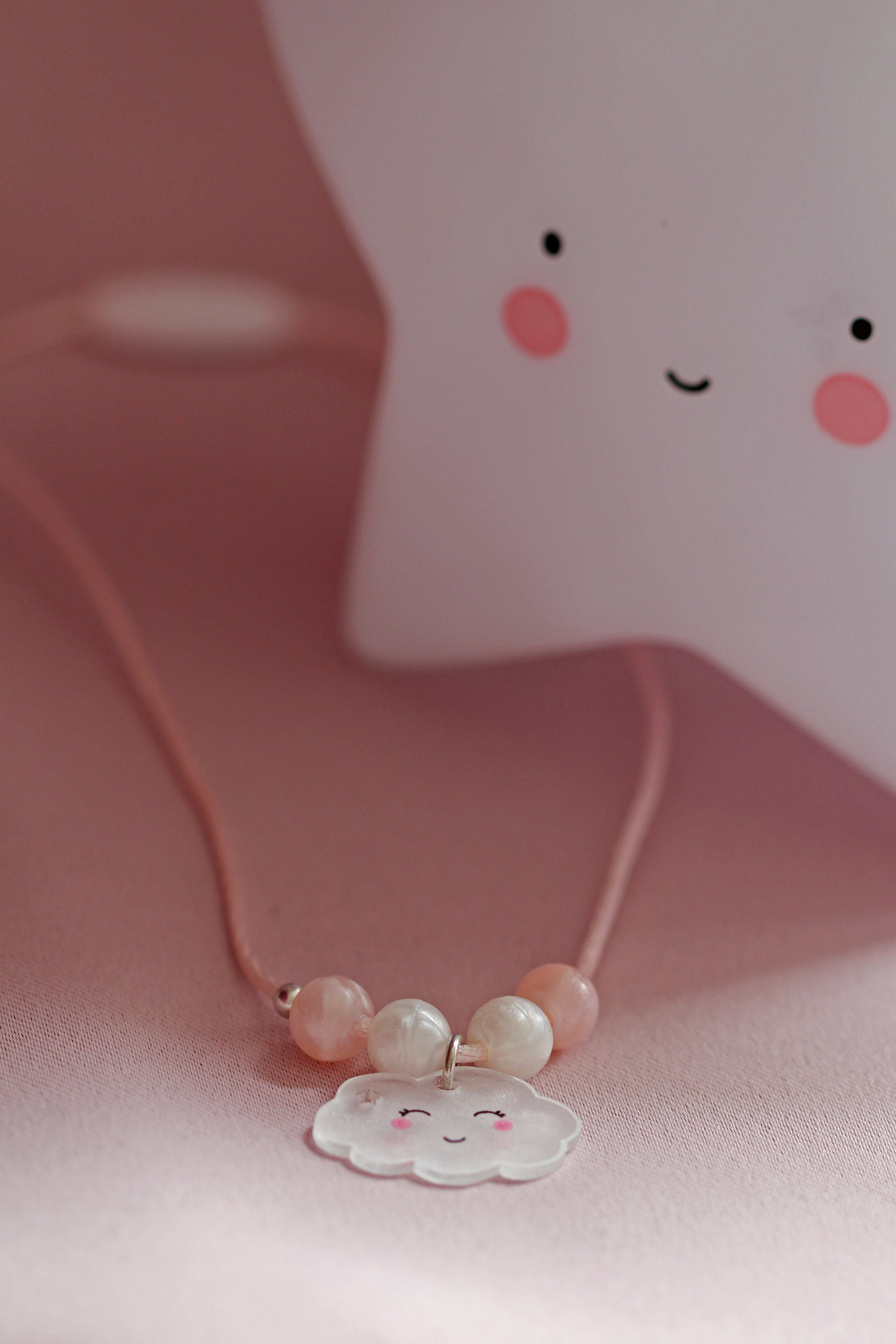 Collier Enfant Fille Blanc/turquoise Fleur Perle - Cérémonie, Mariage, Neuf Avec étiquettes