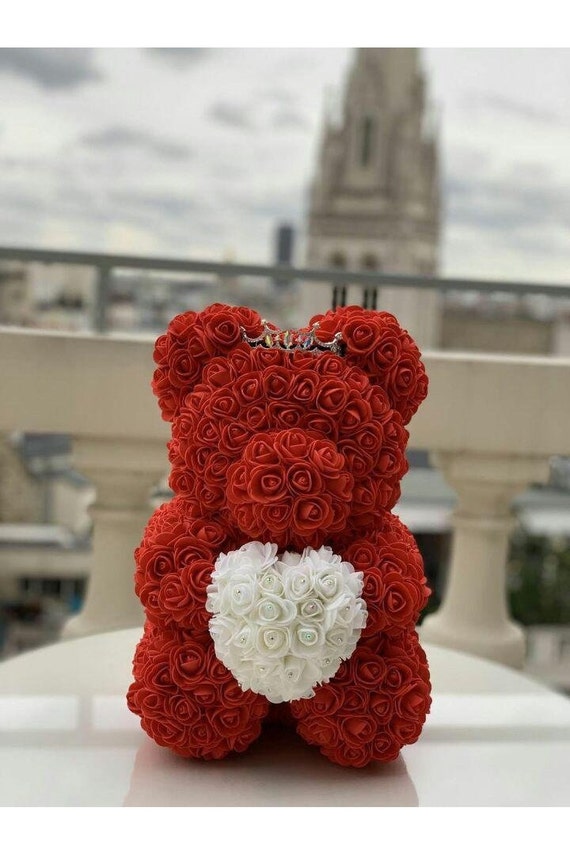 8 inch rose bear