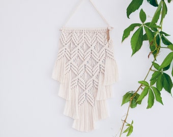 Macrame Wall Hanging: Boho Home Decor, Ecru Handmade Wall Art