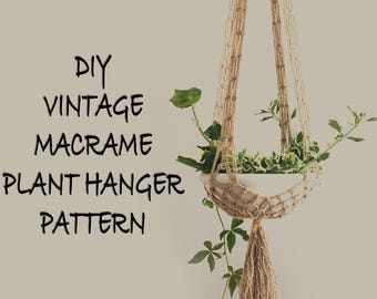 Molde para suporte de plantas vintage em macramê: tutorial em PDF
