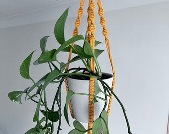 Handmade Macrame Plant Hanger: Boho Home Decor, 3mm Cotton Rope