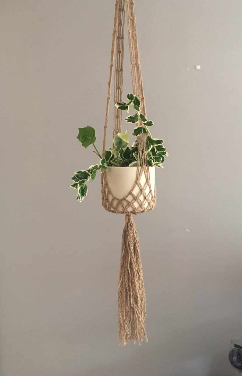 Vintage Plant Hanger Macrame Plant Holder Jute Pot Holder Etsy UK