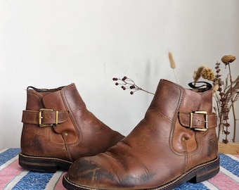 Chippewa Men s Leather Boots Plain toe Service Renegade Tan Shoes Made in USA Etsy