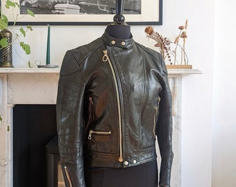 Vintage Women's 1970's Harro Leather Biker/Motorcycle Jacket, S (8-10)