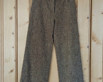 Moschino Wool Tweed, Low waisted, Wide leg Trousers, Small (8)