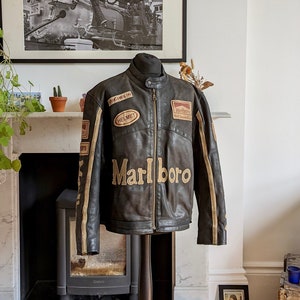 Marlboro Leather Racing Jacket Size 3XL Etsy