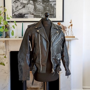Vintage Leather Jacket Men 36 - Etsy Vintage Leather Jacket Men 36 - Etsy