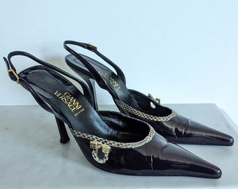 Vintage Gianni Versace Purple Pointed Heels, 5.5 UK (EU 38.5)