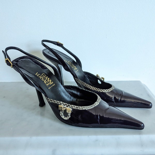 Vintage Gianni Versace Purple Pointed Heels, 5.5 UK (EU 38.5)