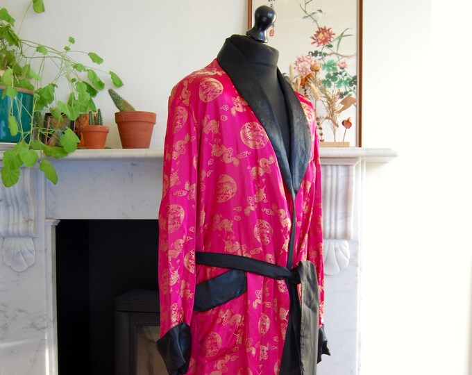 Mens Vintage Chinese Dressing Gown Large Etsy