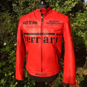 ferrari leather jacket red