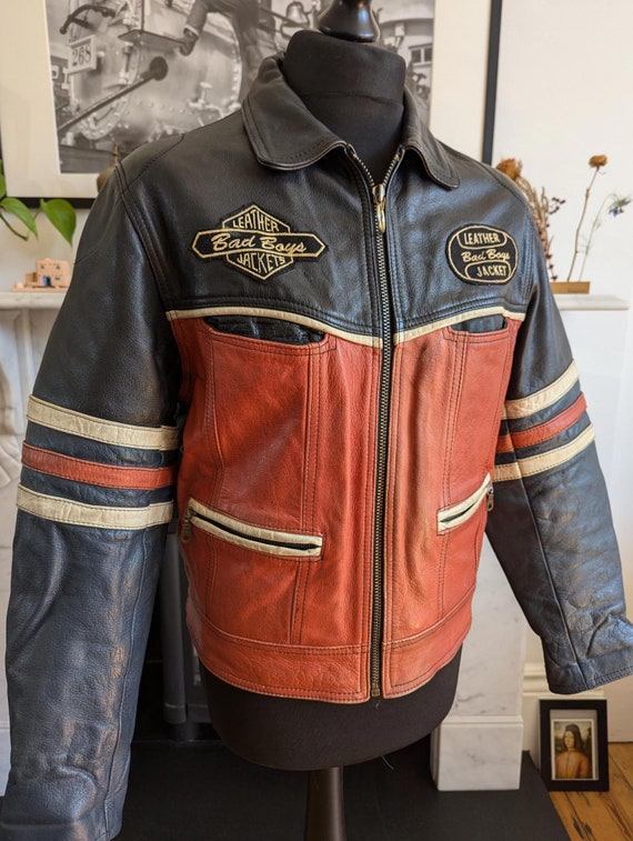 Vintage 90's Bad Boys Customised Leather Biker Jacket