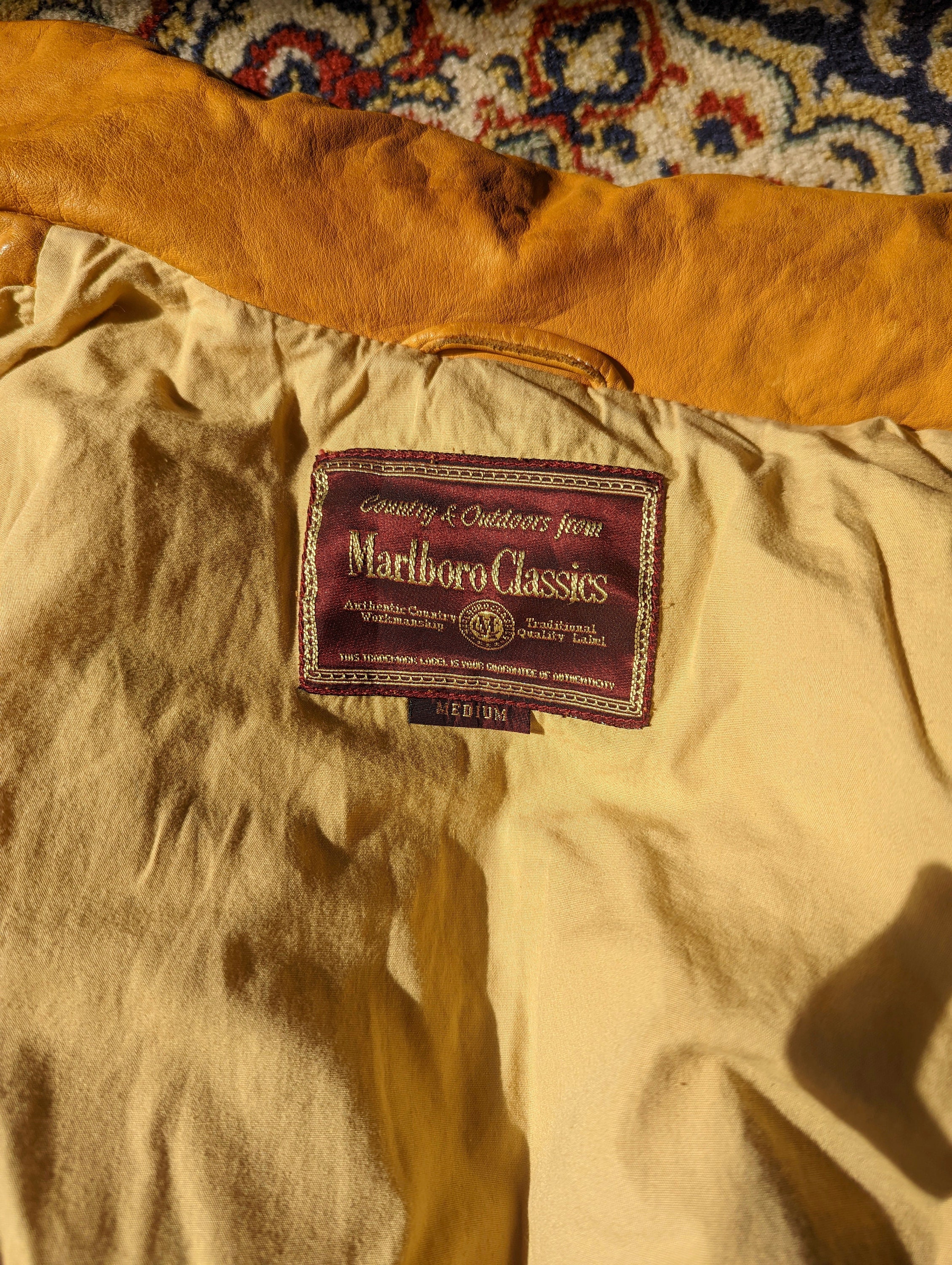 Vintage 90's Marlboro Classics, Mustard Yellow Leather Vintage 90's Marlboro Classics, Mustard Yellow Leather