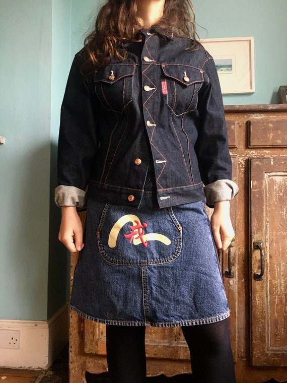 Evisu Embroidered Denim Jacket, Size Large
