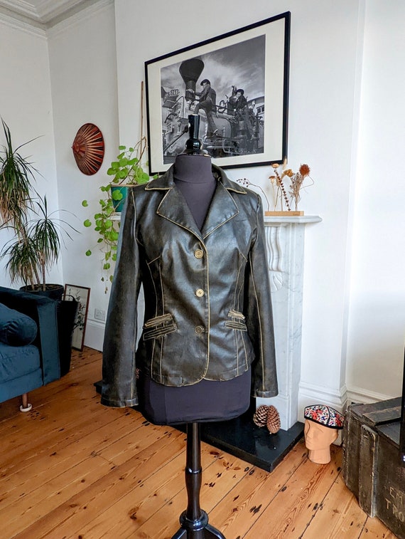 Vintage Women's, Y2K, Fitted Leather Jacket, M/L … - image 1