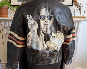 Vintage 90's Bad Boys Customised Leather Biker Jacket, Unisex 40