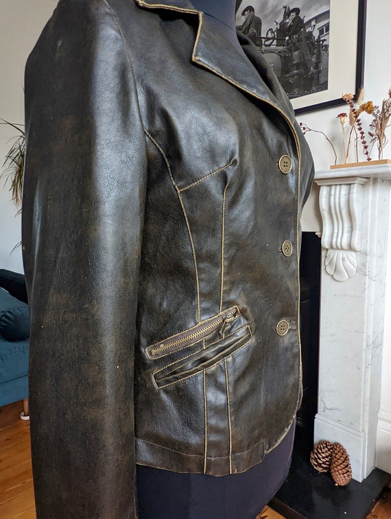 Vintage Women's, Y2K, Fitted Leather Jacket, M/L … - image 6