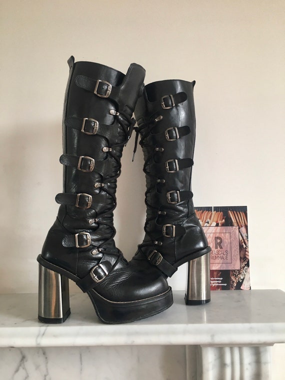 Vintage Nieuwe Rock Original Platform Hakken Laarzen Vrouwen - Etsy  Nederland