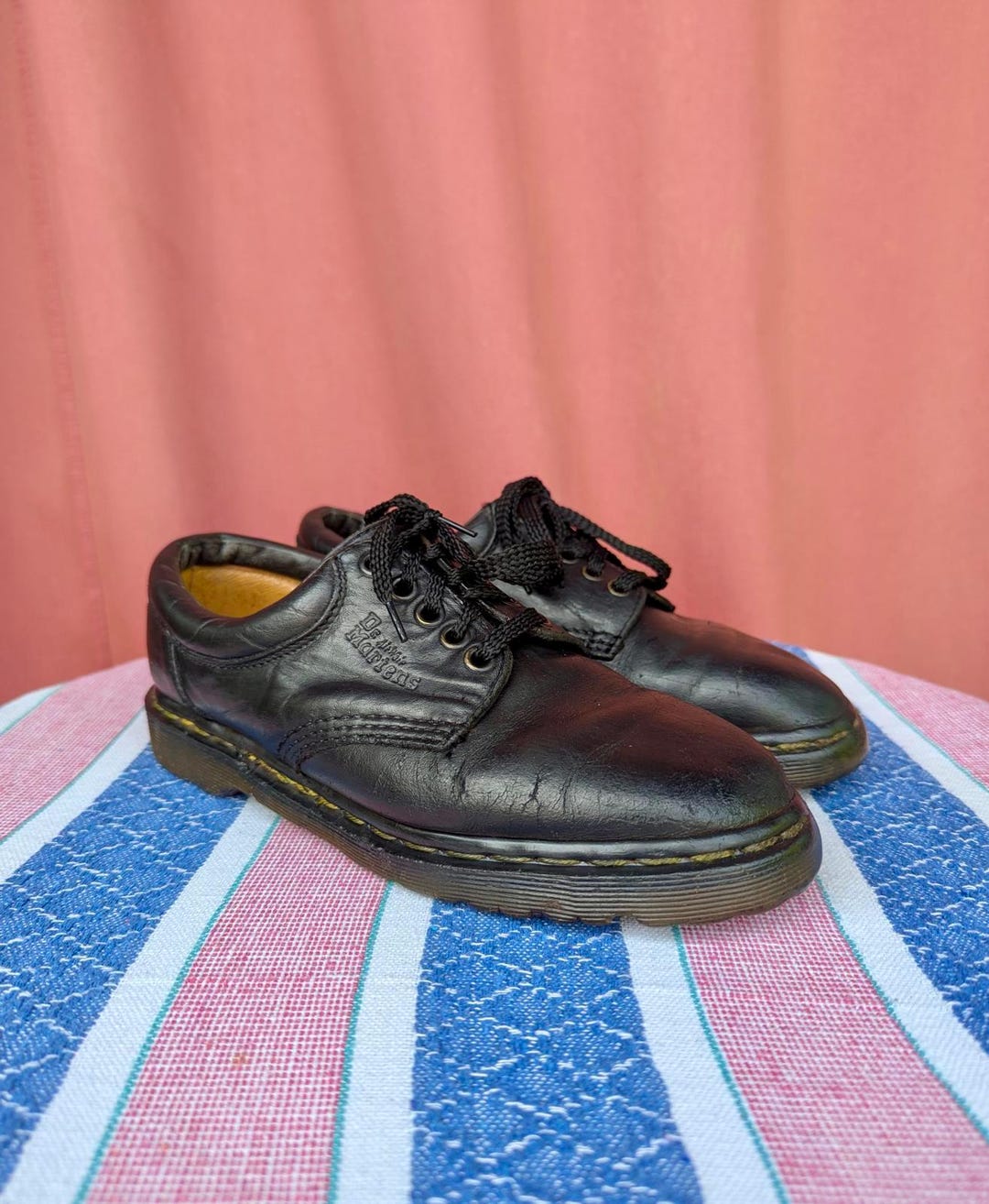 Buy Vintage Martens Shoes Made in England – Black Leather Lace