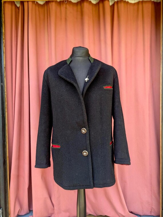 Vintage Tyrolean Loden Jacket – Traditional Austrian Blazer Medium 