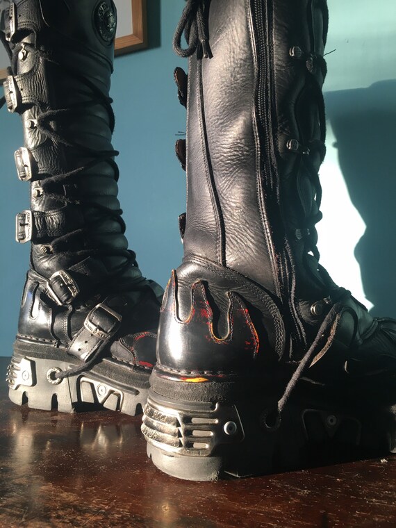 Vintage New Rock Reactor Platform Boots, unisex Kn