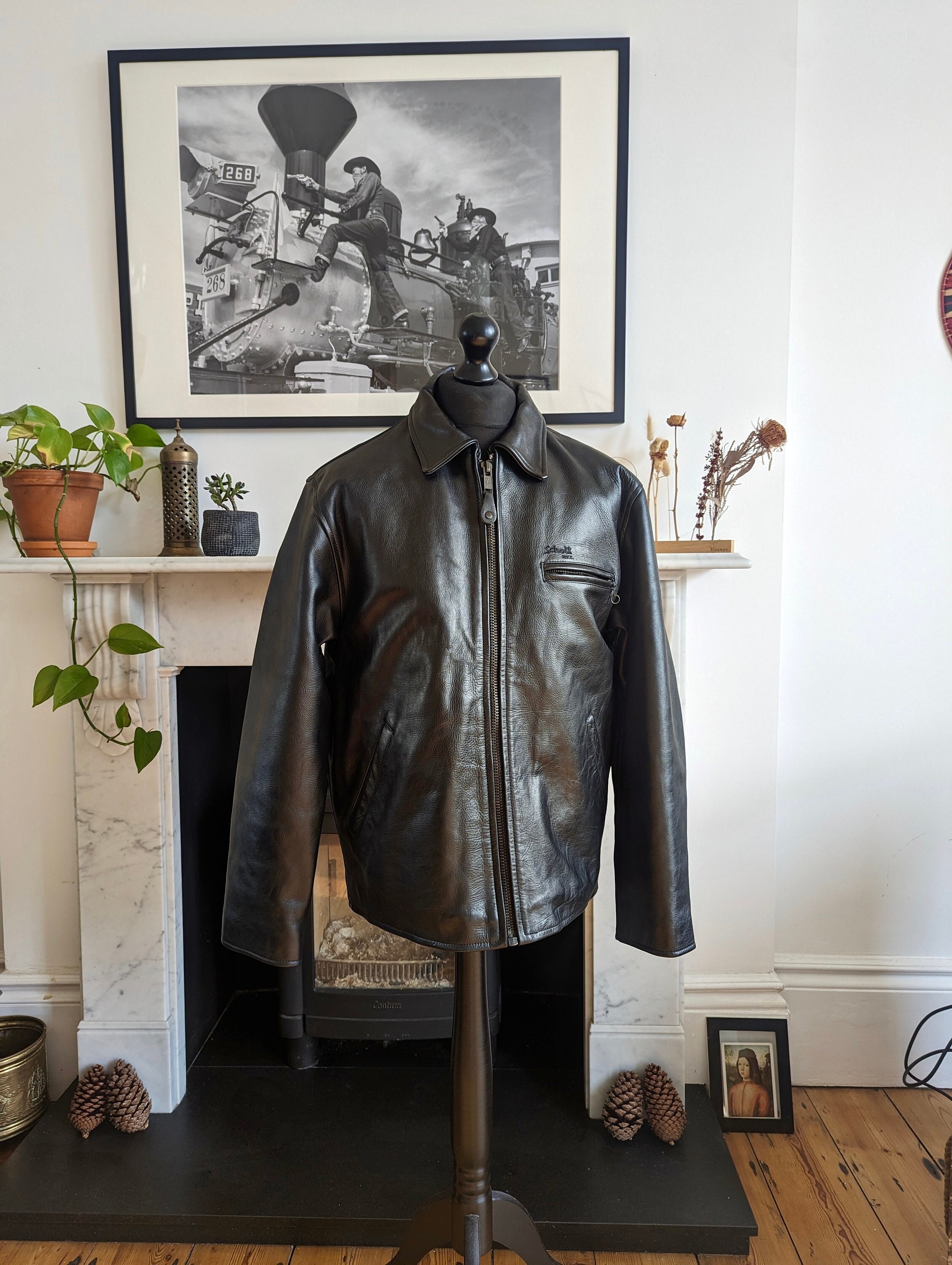 Vintage 90s Schott NYC Security Quilted Lined Bomber