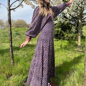 70s Ayesha Davar Indian Gauze Cotton Maxi Dress – True Vintage – UK 6–8 (Small)