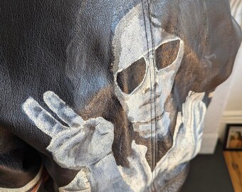 Vintage 90's Bad Boys Customised Leather Biker Jacket, Unisex 40