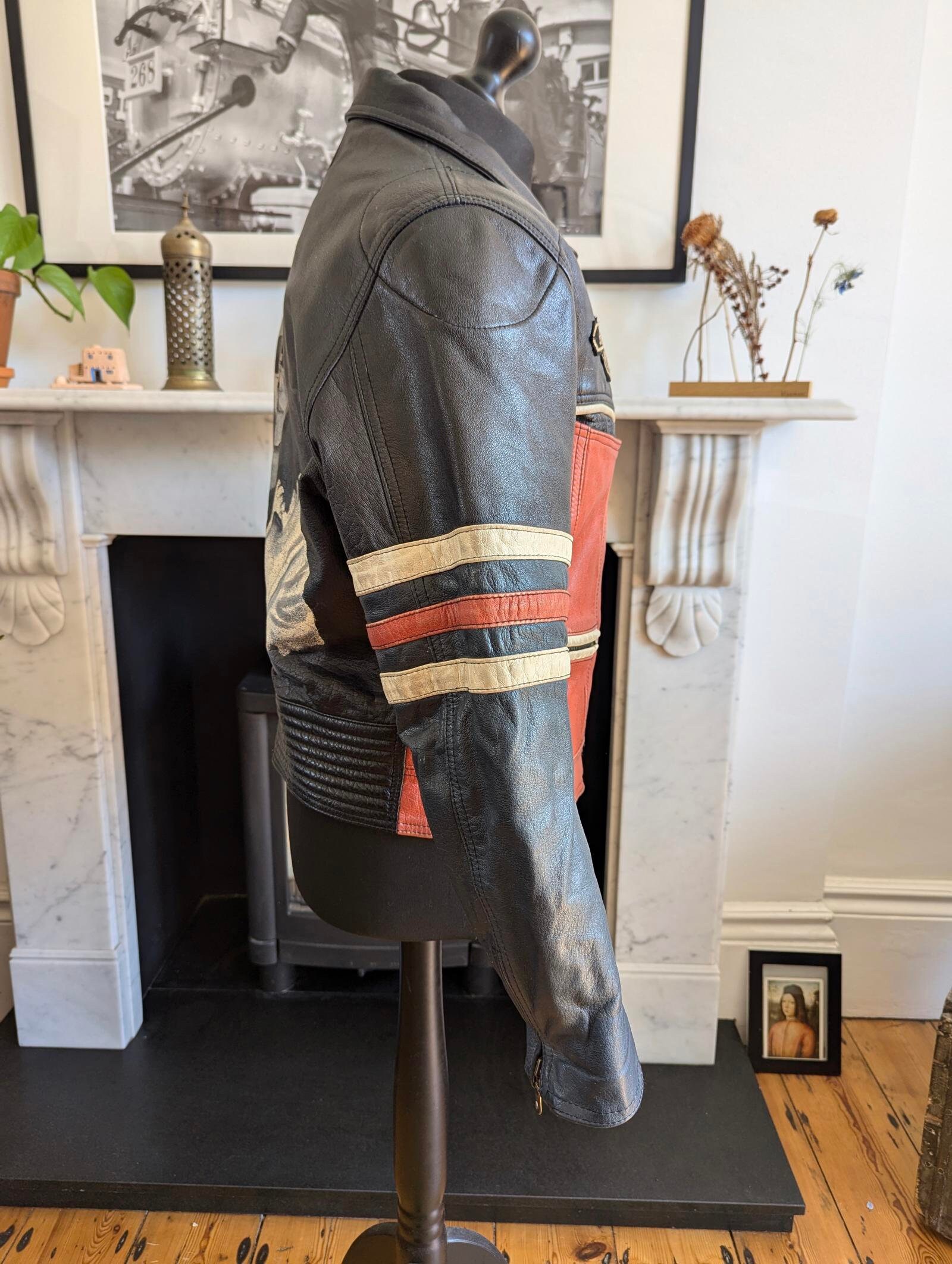 Vintage 90's Bad Boys Customised Leather Biker Jacket