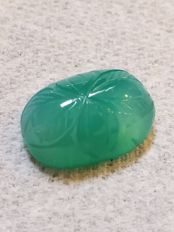 Bacan stone,Natural Gem Silica, Chrysocolla in chalcedony. 15.5ct Beautifully carved and quality gemstone.