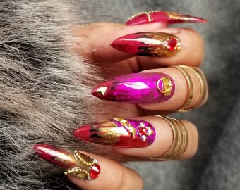 Items Similar To Dark Side Queen Red Black Chrome Swarovski