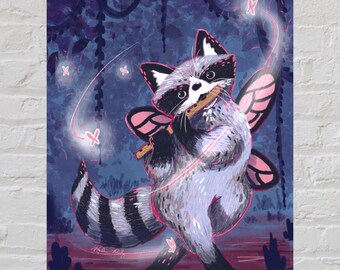 Fairy Raccoon art print