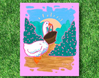 The Goose Berry Picker art print