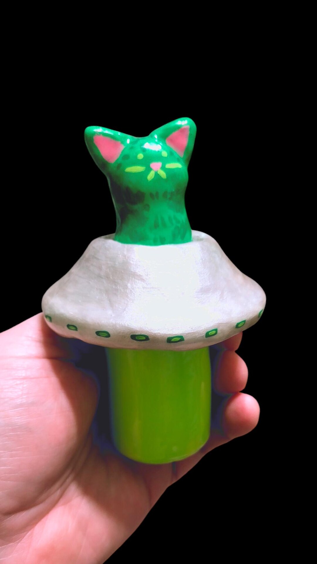 Alien Kitty UFO Clay Figure - Etsy