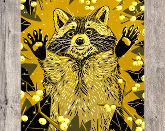 Forest Raccoon Art Print
