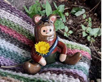 Teddy clay figure
