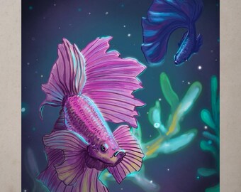 Two is Betta than One Art Print