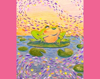 Sunset Frog Art Print