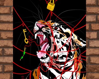 Bound Tiger Surreal art print
