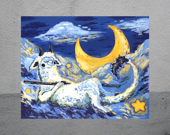 Moon Dragon Art Print