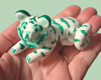 Emerie the Green Tiger clay figure