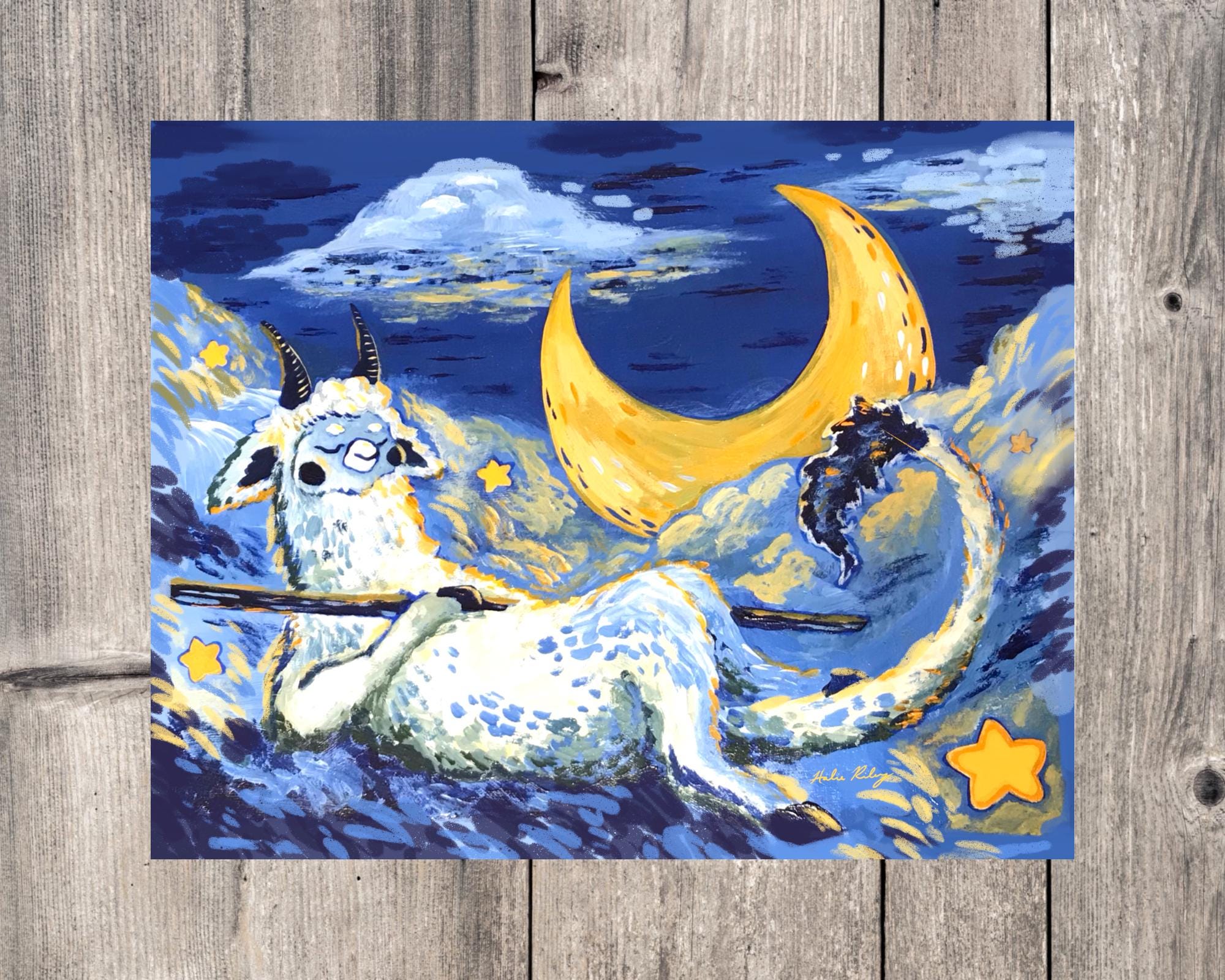 Moon Dragon Art Print - Etsy