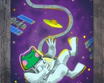 Frog Astronaut art print