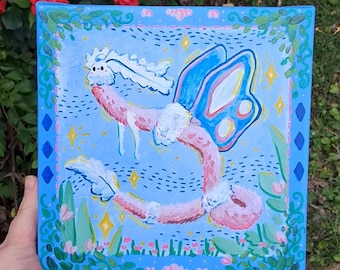 Garden Fairy Wyvern Original Painting