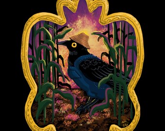 The Crow Farmer mini print