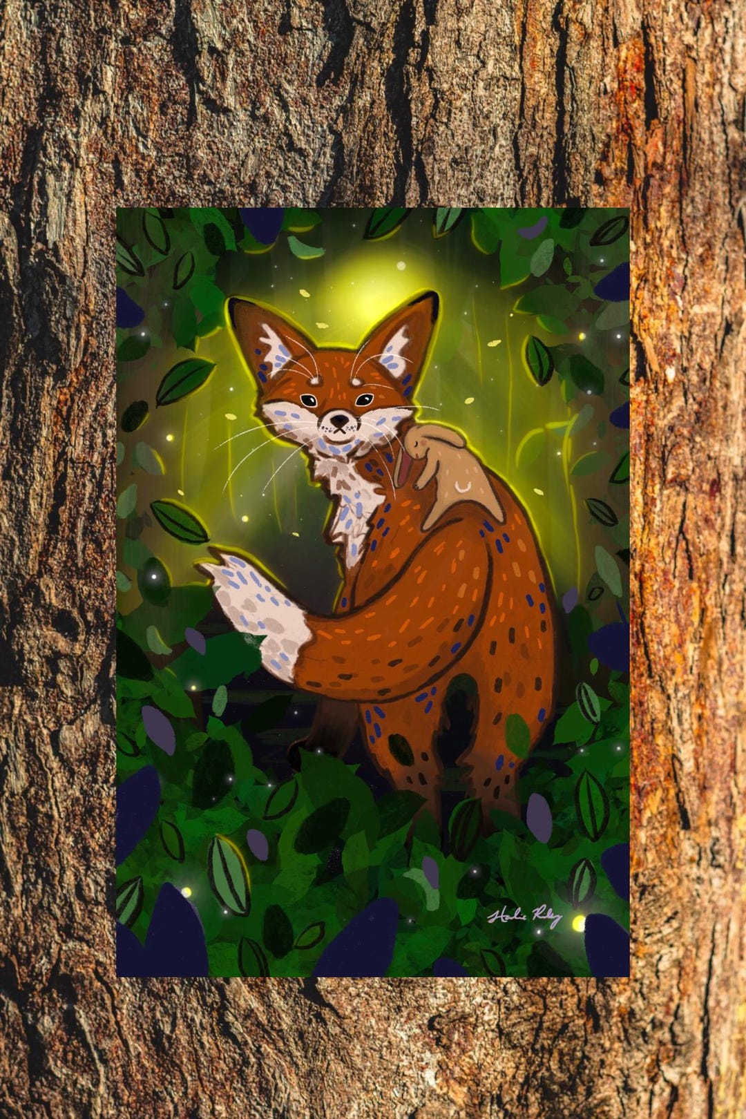Fox Rabbit Art Fox and Bunny Art Print - Etsy