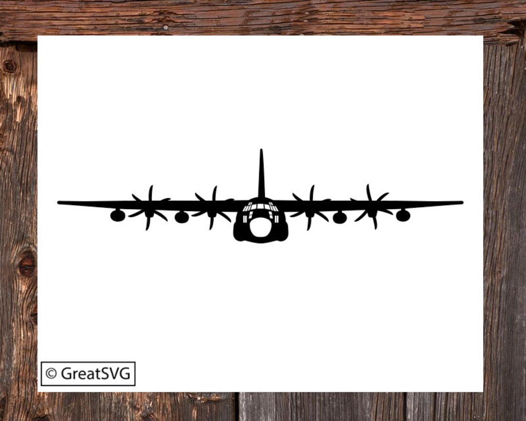 C130 With Six Blade Prop SVG Cut File, C130 Svg, C130 Cut File, C130