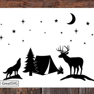 Camping SVG, Camp Scene SVG, Tent SVG, Campsite svg, Camper svg